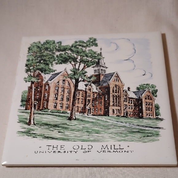 Rare Vintage University of Vermont Old Mill Tile - Picture 1 of 5
